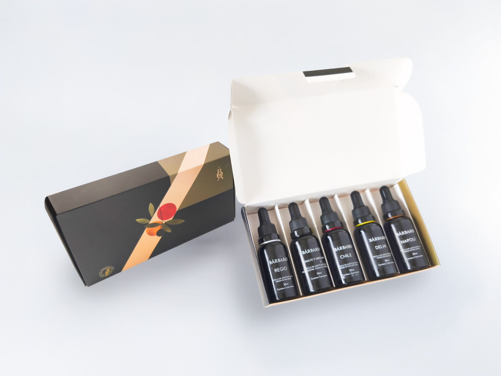 Kit aceites de oliva virgen extra saborizados en goteros 30ml x 5. ¡Nueva presentación!