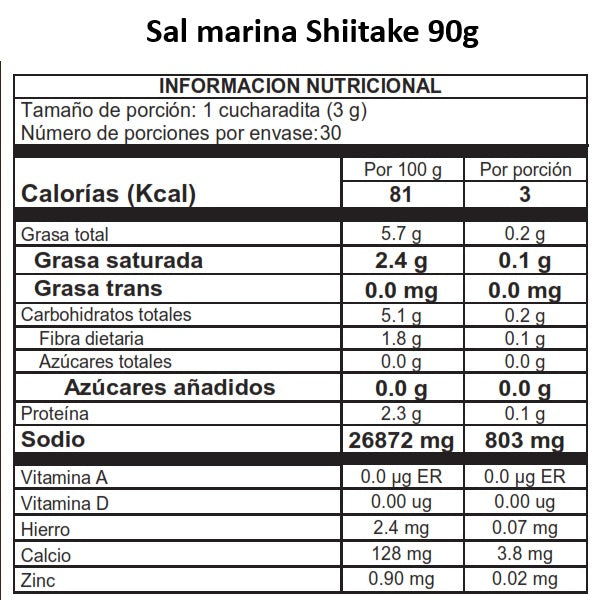 Sal marina Shiitake 90g
