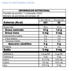 Aceite de oliva virgen extra Napoli 250ml.