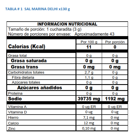 Kit 3 × Sal marina Delhi (130 g c/u)