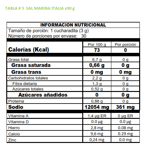 Sal marina Italia 90g