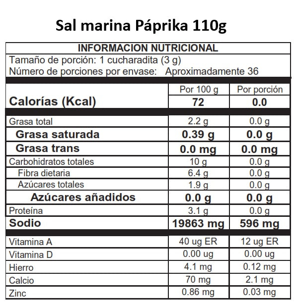 Sal marina Páprika 110g